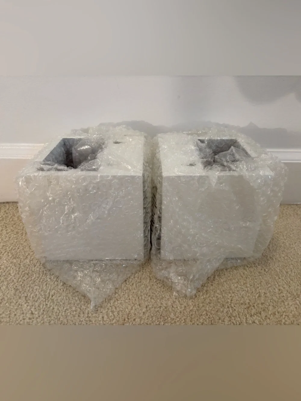 NIB Set of 2 White Floating Wall Cubes $65 - Never Opened!